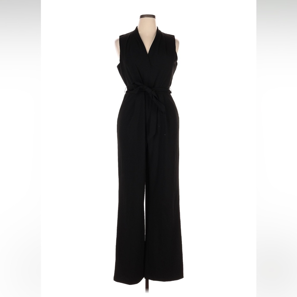 Calvin Klein Sleeveless Tie Waist Wide-Leg Jumpsuit, NWOT